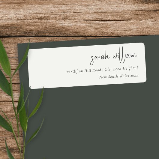 Minimale Schwarz-weiße Script Typografy-Adresse