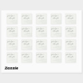 Minimale Schwarz-weiße Script Typografy Wedding Quadratischer Aufkleber (Blatt)