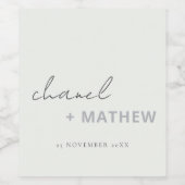 Minimale Schwarz-weiße Script Typografy Wedding Weinetikett (Einzelnes Label)