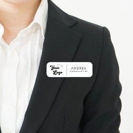 Minimale Schwarz-weiße Sicherheitskennzeichnung -  Namensschild