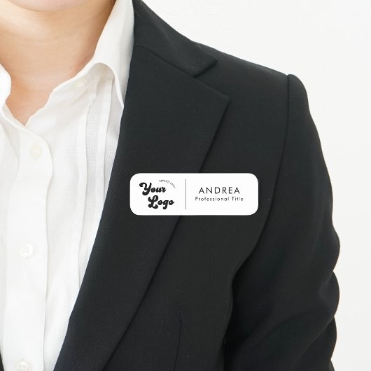 Minimale Schwarz-weiße Sicherheitskennzeichnung - Namensschild