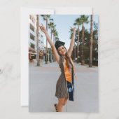 Minimale Schwarz-weiße Typografie Custom Foto Grad Ankündigung (Rückseite)