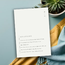 Minimale Schwarz-weiße Typografie-Hochzeitsempfehl Begleitkarte