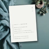 Minimale Schwarz-weiße Typografie-Verlobung einlad Dankeskarte