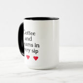 minimale schwarz-weiße Zitate elegante Typografie Tasse (Vorderseite Links)