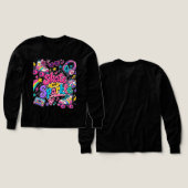 Minimale schwarze bestickte Hemd (Design Vorder- & Rückseite)