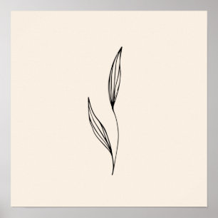 Minimale schwarze Blätter Poster