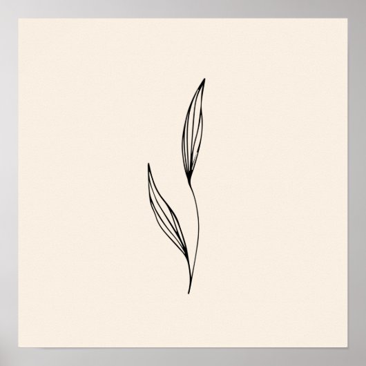 Minimale schwarze Blätter Poster (Vorne)