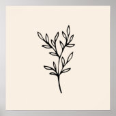 Minimale schwarze Blätter Poster (Vorne)