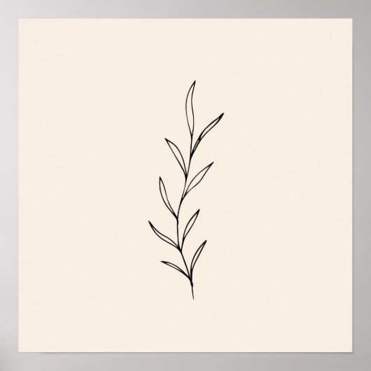 Minimale schwarze Blätter Poster (Vorne)