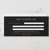 Minimale schwarze botanische Geschäftsgeschenkguts (Rückseite)