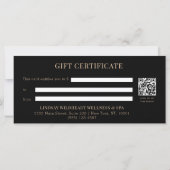 Minimale schwarze botanische QR-Code-Geschenkgutsc (Rückseite)