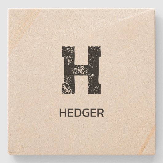 MINIMALE SCHWARZE EIN-BUCHSTABEN-MONOGRAMM-NAME-SA STEINUNTERSETZER (Vorderseite)