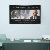 Minimale Schwarze Feier des Lebens 3 Fotos Beerdig Banner (Messeveranstaltung)