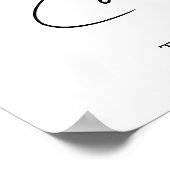 Minimale schwarze Frohe Ostern mit Hasensilhouette Poster (Ecke)
