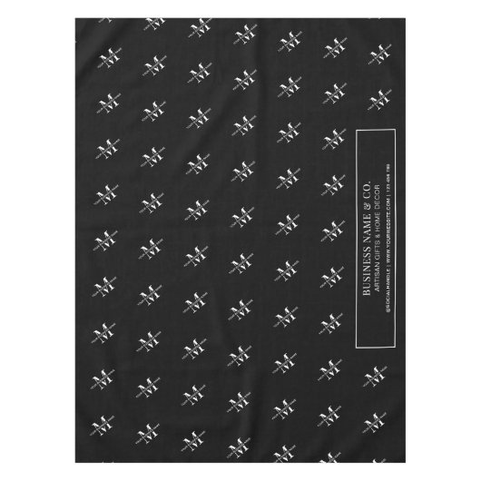 Minimale Schwarze Geschäftsinitialen Monogram Mark Tischdecke (Vorderseite)