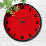 Minimale schwarze große Zahlen | Minimal Red Uhr<br><div class="desc">Minimale schwarze große Zahlen | Minimale Rote Uhr</div>