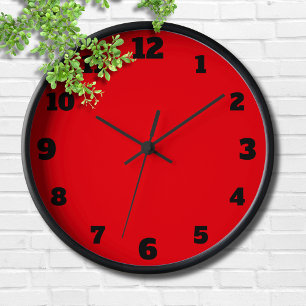 Minimale schwarze große Zahlen Minimal Red Uhr