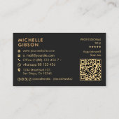 Minimale schwarze Initialen Consulting-Profi Visitenkarte (Rückseite)