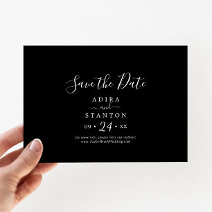 Minimale schwarze Koordinate horizontal Save The Date