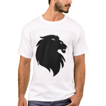 Minimale schwarze Löwensilhouette Herren T-Shirt