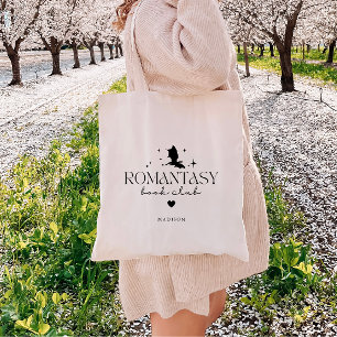 Minimale schwarze personalisierte 'Romantasy-Book- Tragetasche
