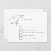 Minimale schwarze Schriftzeichen-Hochzeit RSVP Postkarte (Vorne/Hinten)