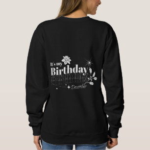 Minimale schwarze Typografie für Dezember-Geburtst Sweatshirt