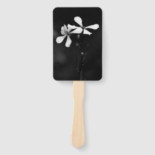 minimale schwarze und weiße Blumenelemente Fächer