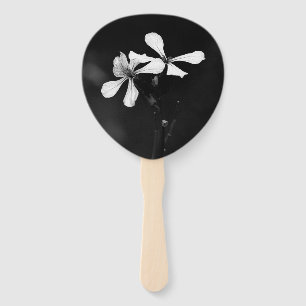 minimale schwarze und weiße Blumenelemente Fächer