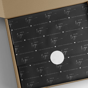 Minimale Schwarze Verpackung von Logos mit eigener Seidenpapier