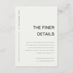MINIMALE SCHWARZE WEISSE TYPOGRAFIE HOCHZEITSDETAI BEGLEITKARTE
