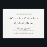Minimale Schwarzweiss-Hochzeit der Eleganz-| Einladung<br><div class="desc">Diese Minimalistart kennzeichnet elegante moderne Typografie in Schwarzweiss.</div>