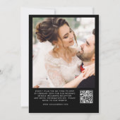 Minimale Schwarzweiß-QR-Foto-Hochzeit Einladung (Rückseite)