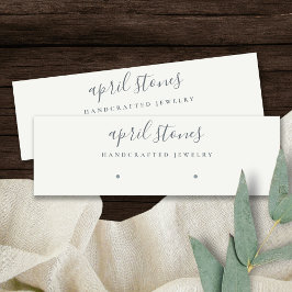 Minimale Script Black Gray White Ohrring Anzeige Mini Visitenkarte