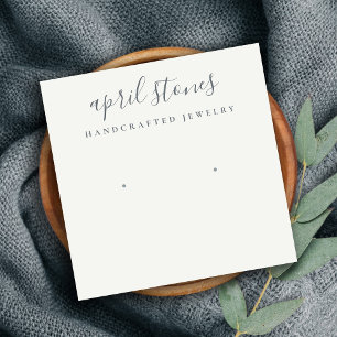 Minimale Script Black Gray White Ohrring Anzeige Quadratische Visitenkarte