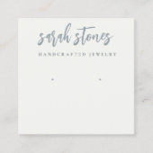 Minimale Script Black Gray White Ohrring Anzeige Quadratische Visitenkarte (Vorderseite)