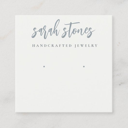 Minimale Script Black Gray White Ohrring Anzeige Quadratische Visitenkarte (Vorderseite)