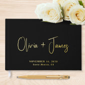 Minimale Script Black Wedding Gästebuch