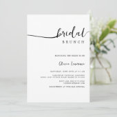 Minimale Script Brautbrunch Einladung (Stehend Vorderseite)