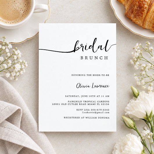 Minimale Script Brautbrunch Einladung
