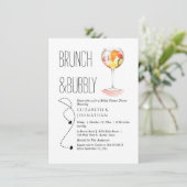 Minimale Script Bridal Dusche Einladung (Stehend Vorderseite)
