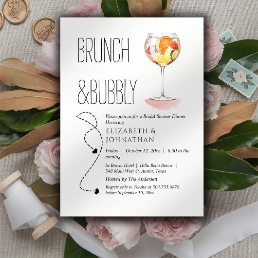 Minimale Script Bridal Dusche Einladung