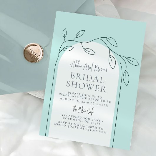 Minimale Script Bridal Dusche Einladung