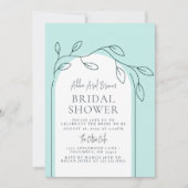 Minimale Script Bridal Dusche Einladung (Vorderseite)