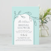 Minimale Script Bridal Dusche Einladung (Stehend Vorderseite)