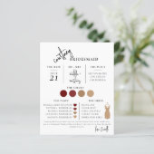 Minimale Script Bridesmaid Info-Vorlage (Stehend Vorderseite)