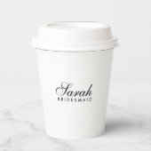 Minimale Script Bridesmaid Kaffeepapiere Pappbecher (Vorderseite)