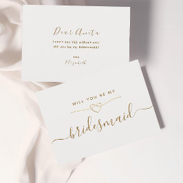 Minimale Script Bridesmaid Vorschlagskarte Einladungspostkarte