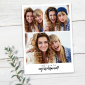 Minimale Script Bridesmaid Vorschlagskarte mit Fot Einladung